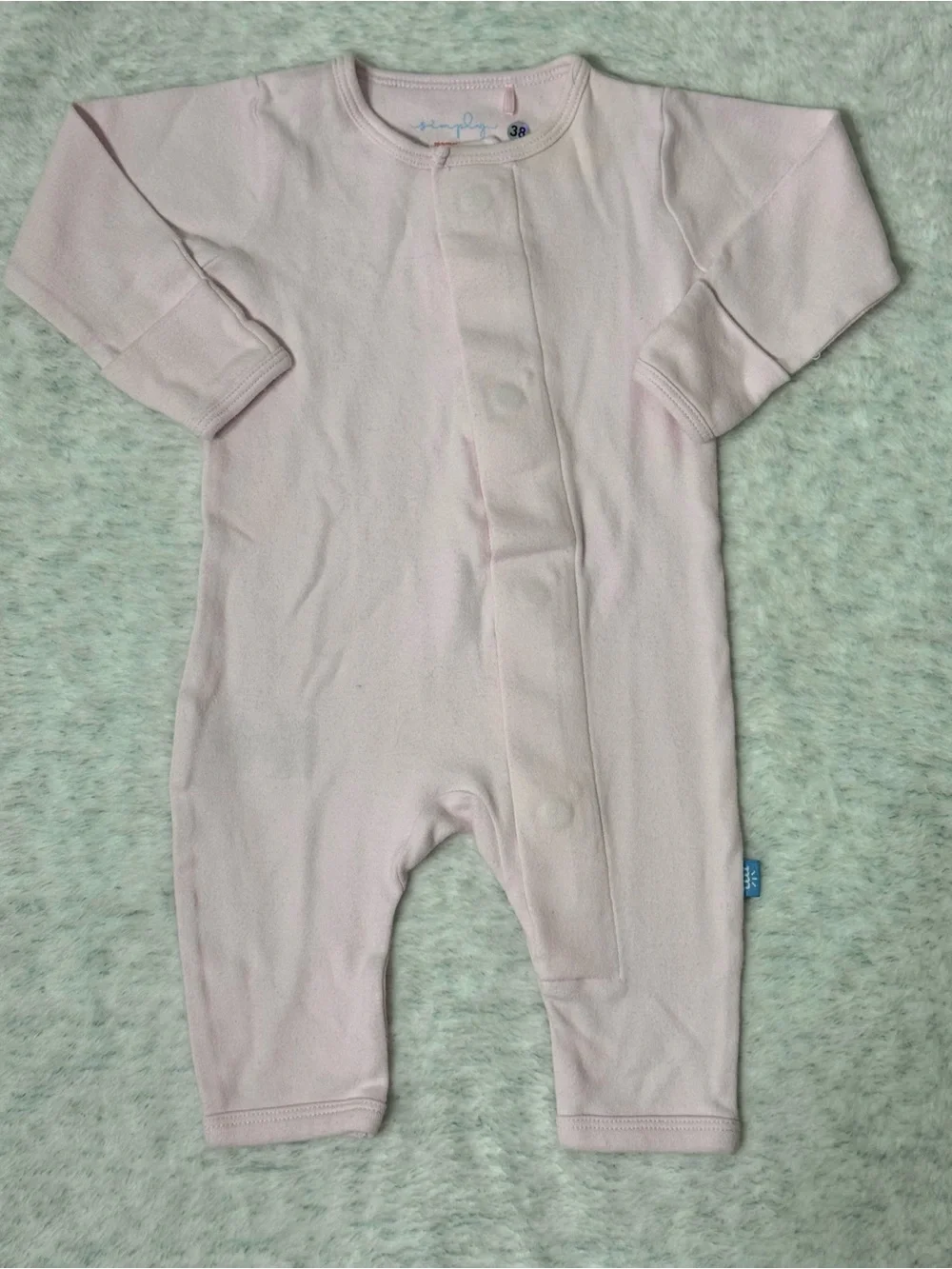 Simply Magnetic Me Baby Girl Pink Footless Sleeper 0-3M Organic Cotton Solid
